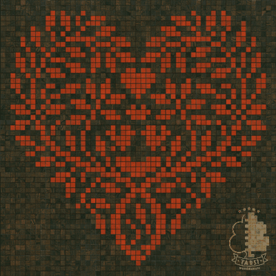 Деревянная мозаика PixelArt Сердце